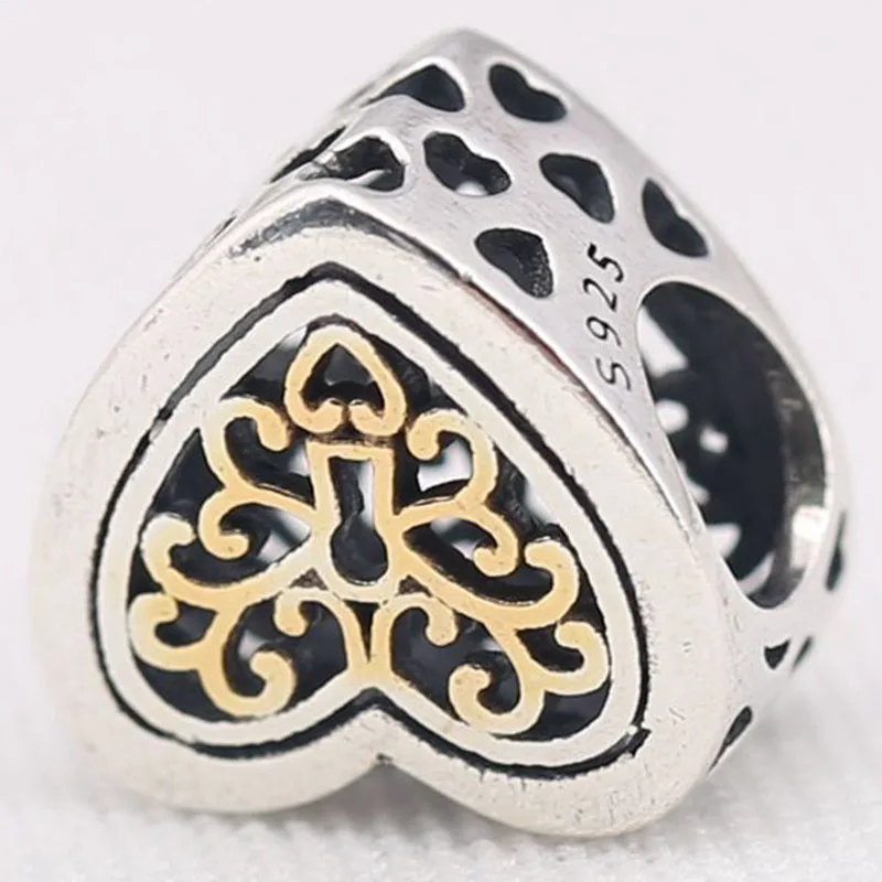 

Original 925 Sterling Silver Bead Creative Heart-shaped Beads Fit Pandora Women Bracelet & Necklace Diy Jewelry