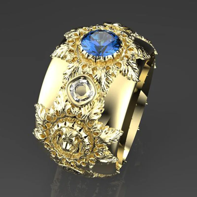 Обручальные кольца с полым цветочным узором для мужчин и женщин роскошные