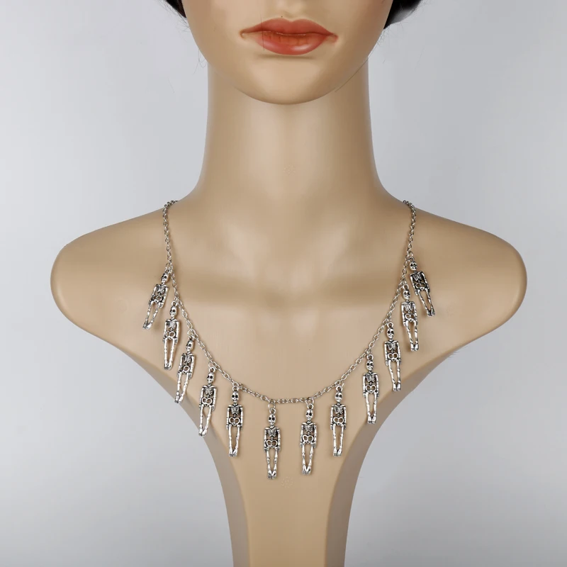 

Череп готического скелета ожерелье Хэллоуин ювелирные изделия панк мужские государственные мужчины t ожерелье