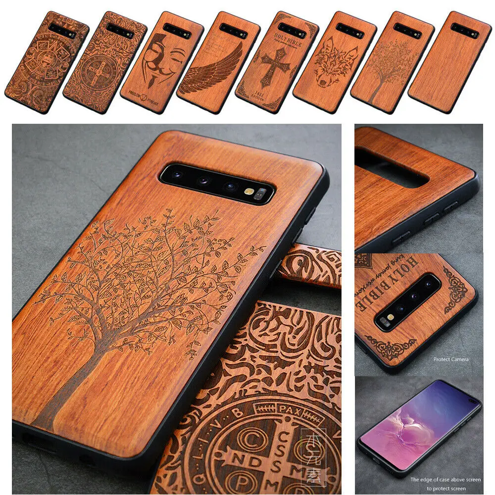 Чехол-накладка LYBALL для Samsung Galaxy бампер из натурального дерева и ТПУ S8 S9 S10 Plus S20 + Note