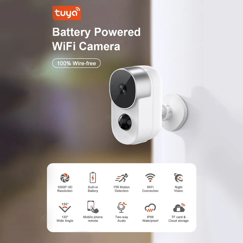 

Two Way Low Power Wireless WiFi Camera Waterproof Surveillance 1080 High-definition Night Vision Long Stanby Time