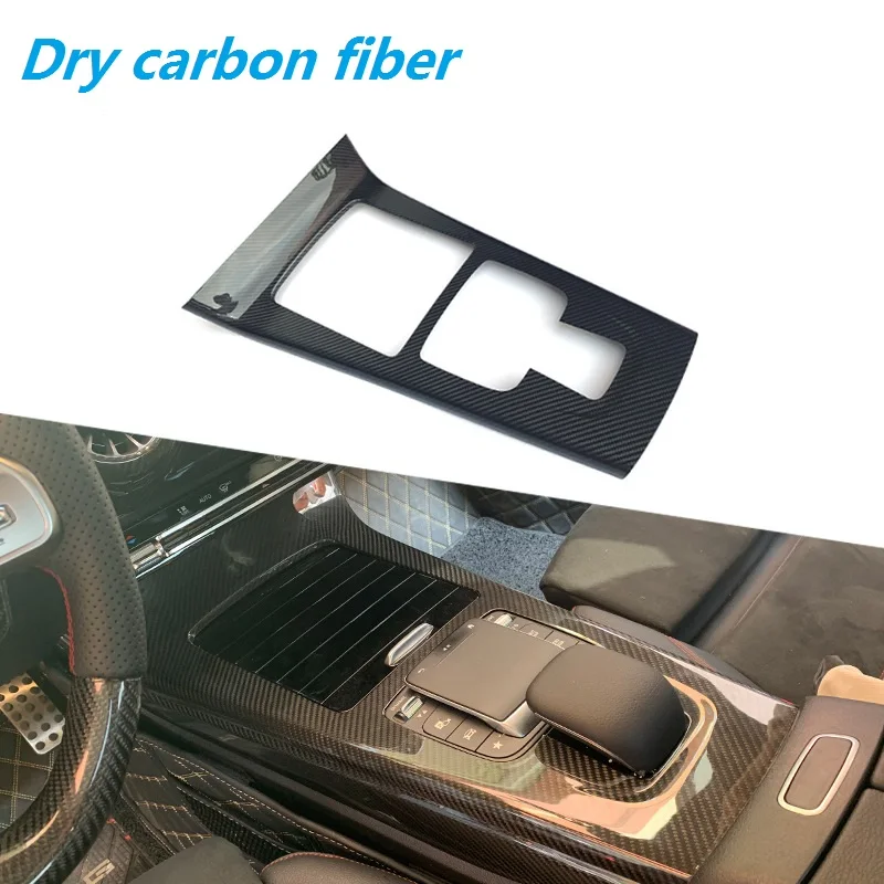 

Real Dry Carbon Fiber Car Console Gear Knob Water Cup Center Control Panel Trim For Mercedes Benz CLA C118 W118 CLA180 W177 A180