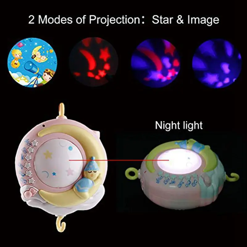 Детские погремушки в кроватку мобильные игрушки держатель для кроватки Мобильная кровать Музыкальная Коробка проекционный От 0 до 12 месяцев Новорожденные детские игрушки