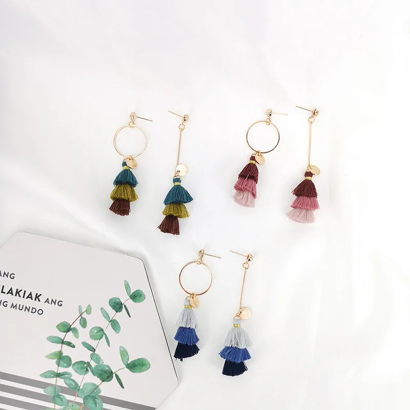 Женские серьги с тонкими кисточками длинные в Корейском стиле 2019 | Украшения и