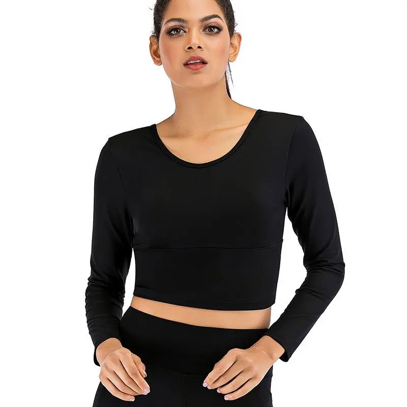 

Yoga Clothes T-shirt for Women Back Straps Bow Tie Beautiful Back Professional Running Sports Fitness Long-sleeved Navel Top