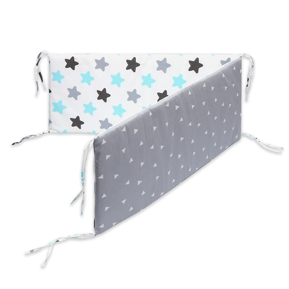 Хлопковый дышащий бампер для детской кроватки моющийся толстый мягкий и удобный