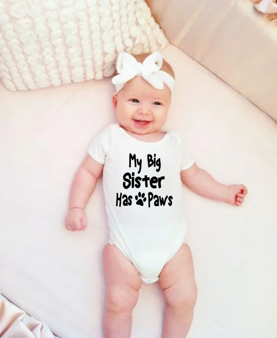 Мой старшая сестра с лапами 2020 Одежда для новорожденных малышей девочек боди