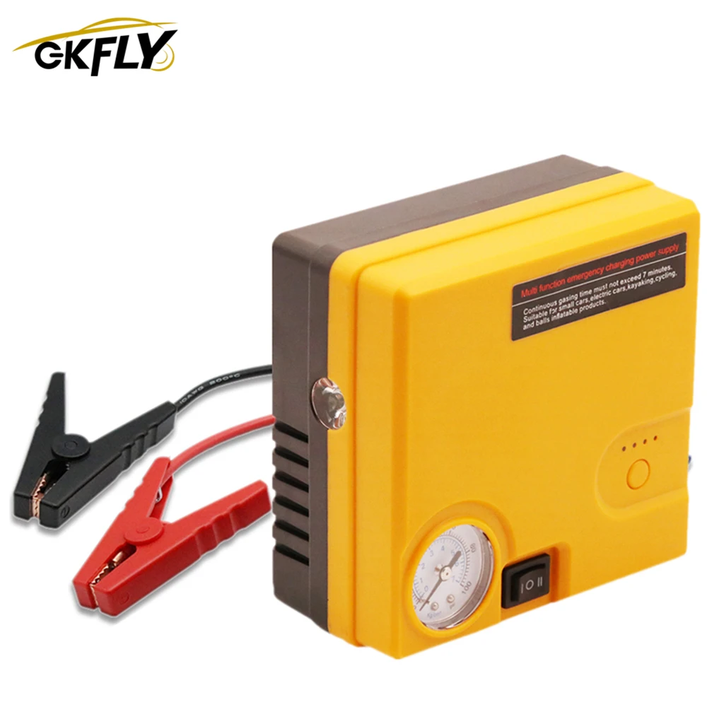 

GKFLY 12V Car Jump Starter Air pump Emergency Starting Device Cables Portable Car Battery Charger Booster Tire Pumping Tool