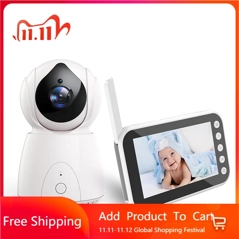 

2021 new 4.5-inch 720P wireless night vision baby monitor double recording intercom baby surveillance camera