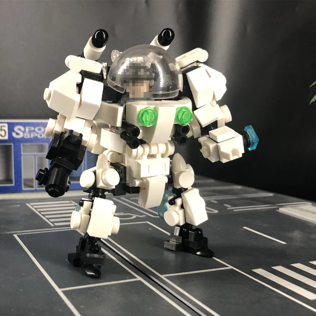 Modiker MOC Mini Mecha серия с двумя ножками колесница меха модель DIY солдат космический