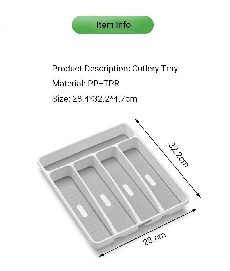 Пластиковые Кухонные столовые приборы подносы для ящиков кухонного ящика ящик