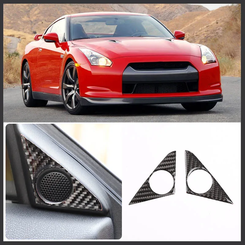 

Твитер для Nissan GTR R35 2008-2016, тюнинг автомобиля, мягкая наклейка из углеродного волокна, аксессуары для интерьера автомобиля