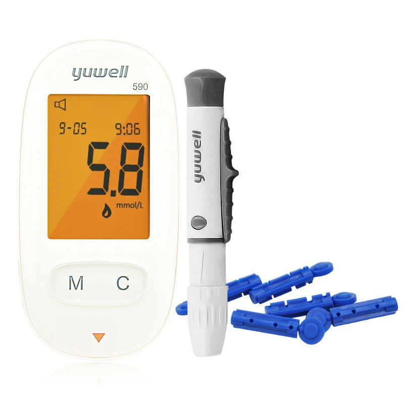 Глюкометр YUWELL 580 с тестовыми ланцетами 100 шт. медицинское устройство для