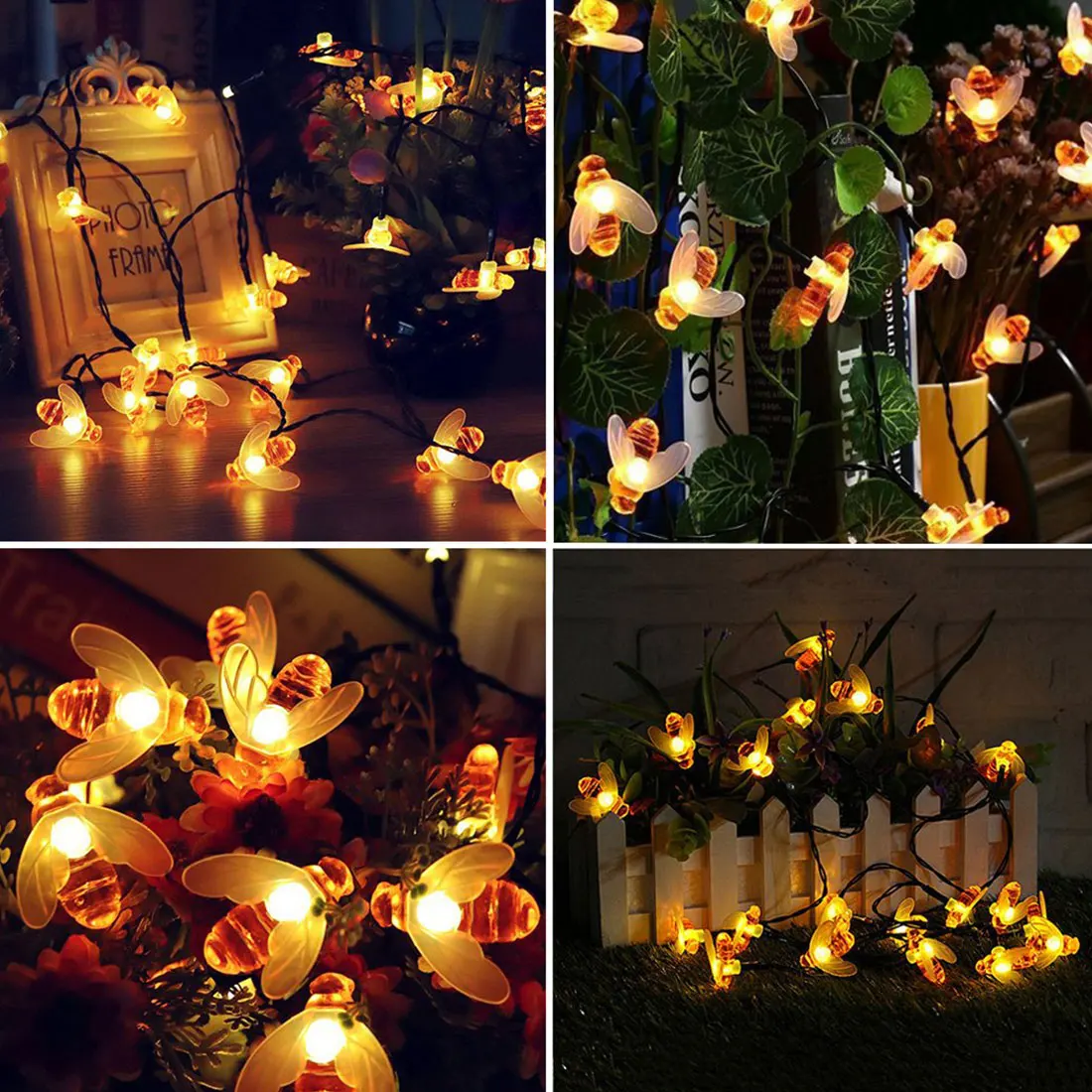 

Cute Little Bee Solar LED Fairy Light 20/50 LED Outdoor Waterproof Garden Fence/Terrace Christmas Decoration Garland Light