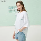 Футболка женская из 2021 хлопка, с круглым вырезом и надписью, TA22212X, на лето, 100%