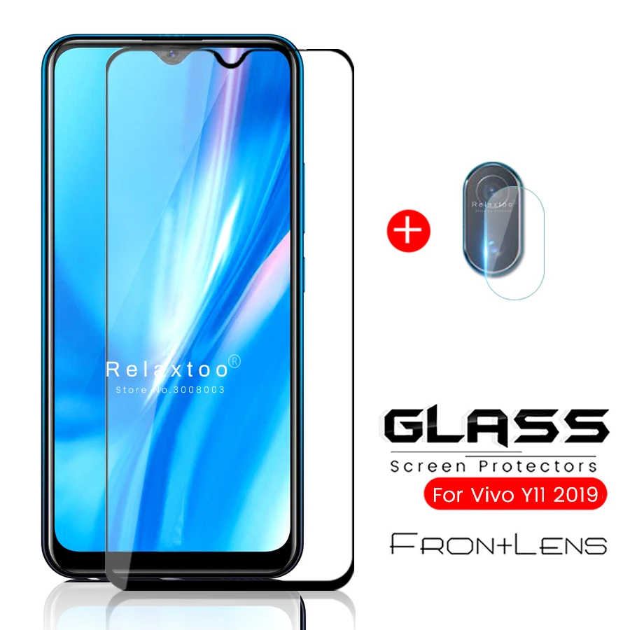 2 в 1 Защитная пленка для камеры vivo y11 2019 защитное стекло на vivoy11 6 35 дюйма экрана