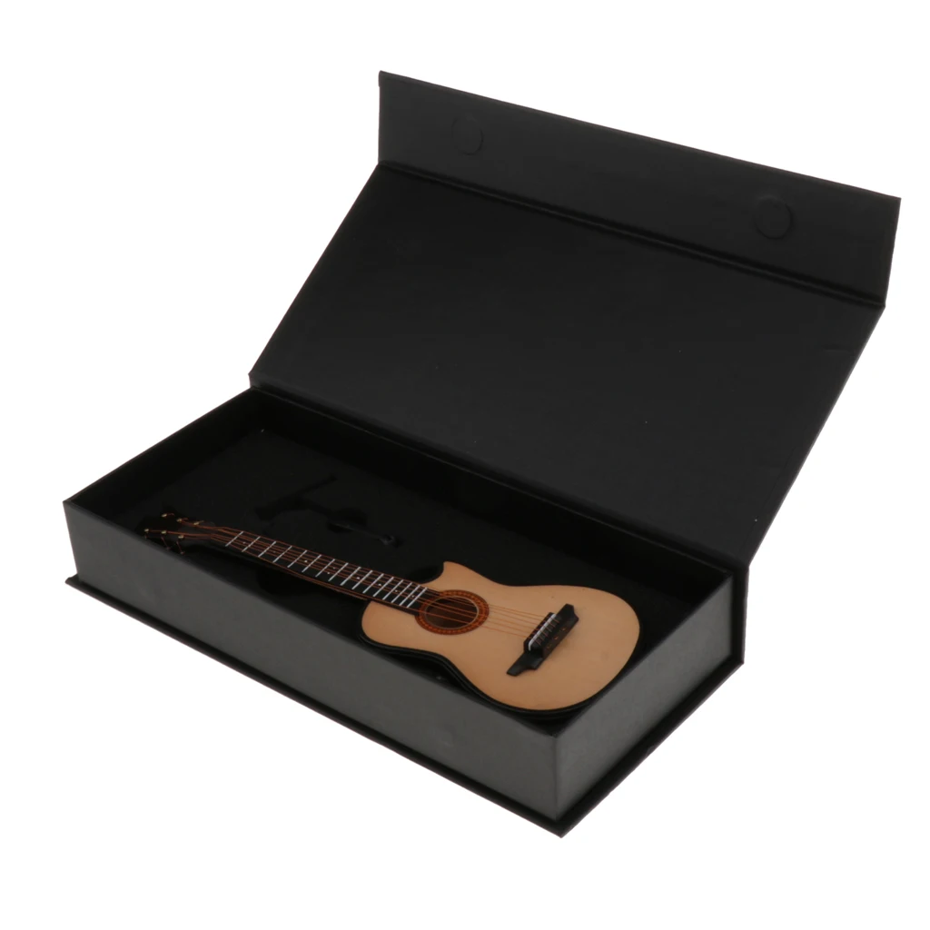 

1:4 Simulation Mini Electric Folk Guitar Doll House Accessories Mini Decor