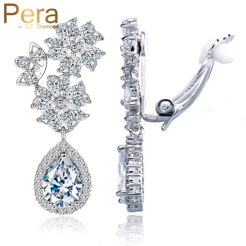 Женские длинные серьги подвески с фианитом серебряного цвета|Серьги-клипсы| |