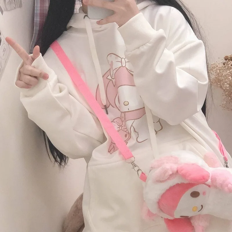 

Favour Anime Hoodie Fashion Winter 2021 Kawaii Hoodies Women Pink Cute Long Sleeve Tops Plus Velvet Casual Warm Sweatshirt Women