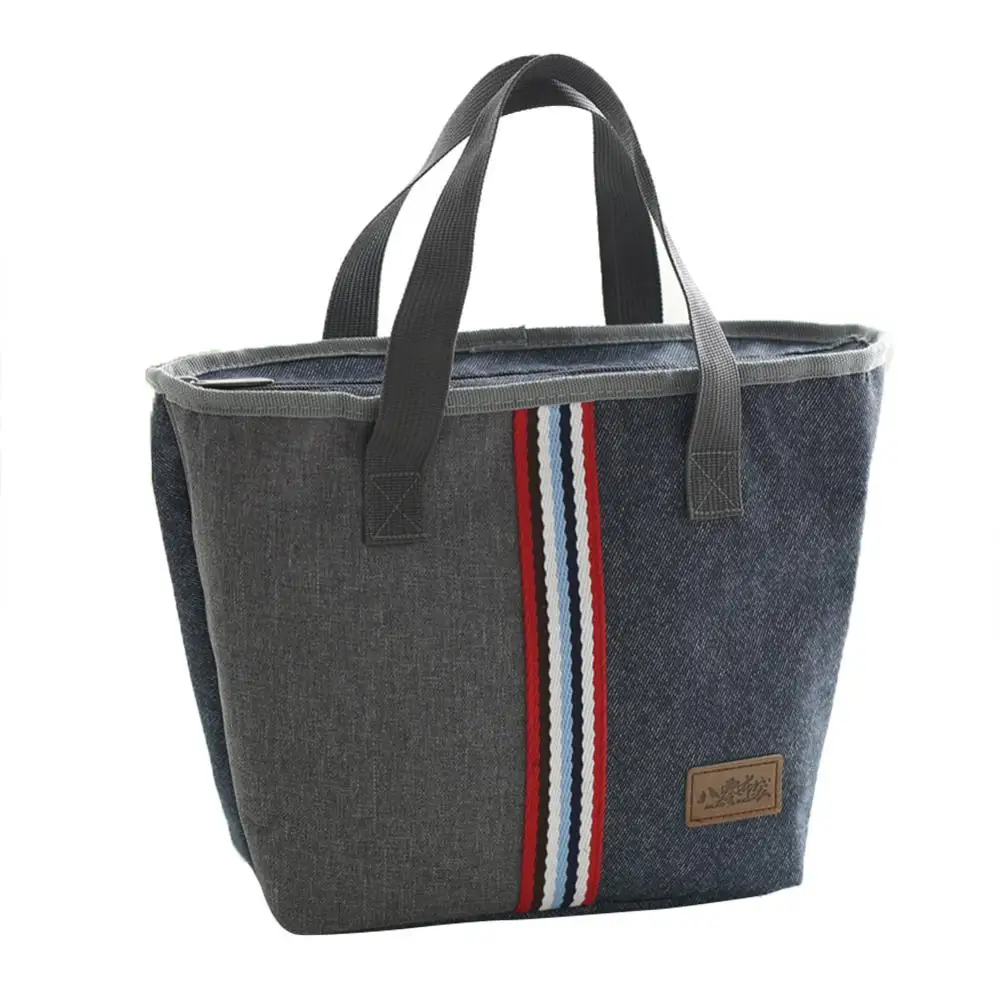 

Portable bento stripe insulation heat preservation bags aluminum film bag lunches for cold fresh bag