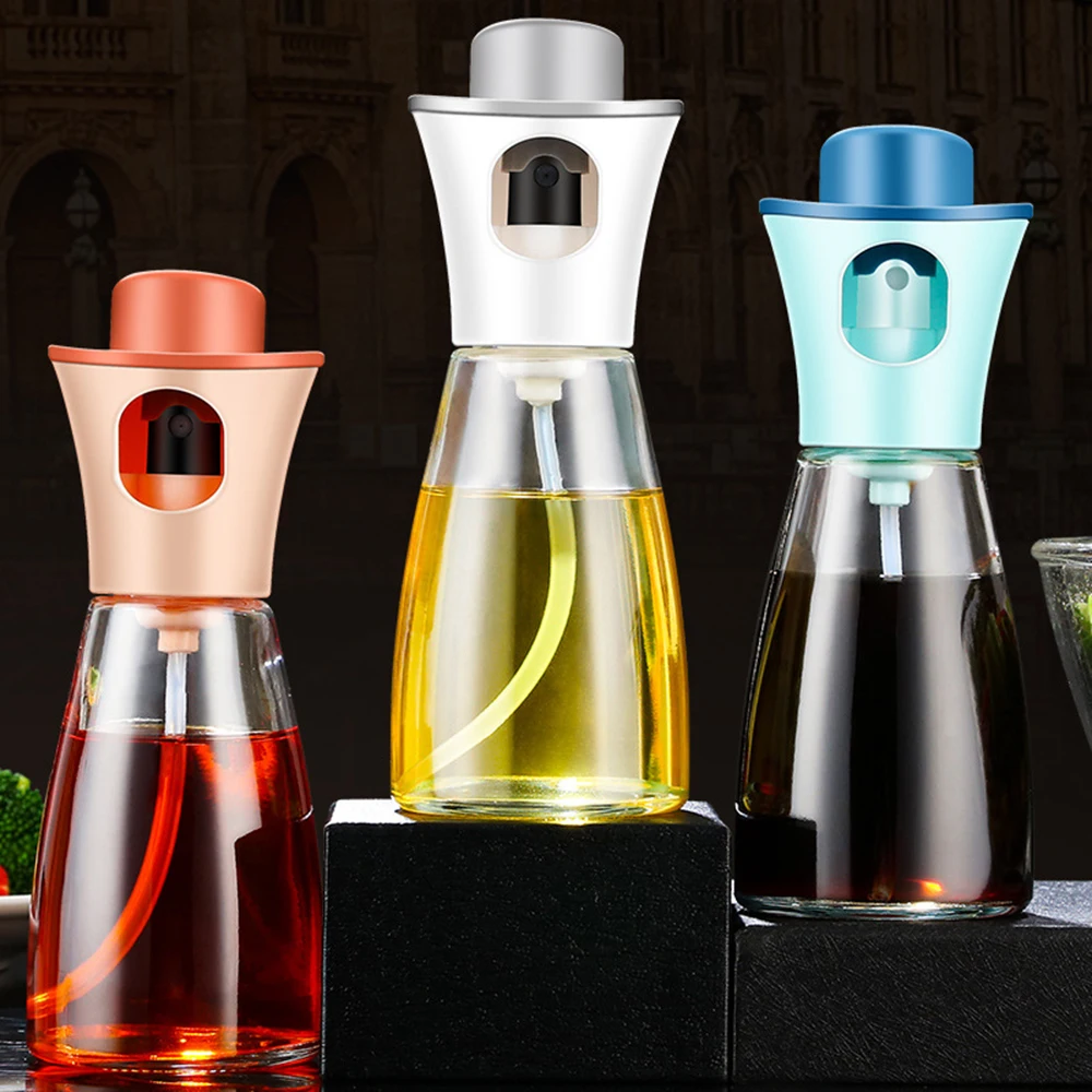 

Oil Spray Bottle Salad Olive Oil Sprayer Glass Condiment Bottles Outdoor Camping BBQ Spray Bottles Kitchen Accessories