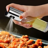 stainless steel spray bottle 100ml kitchen olive oil pump oil pot leak proof grill sauce sprayer oil condiment bbq cooking tools