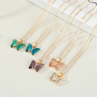 fashion crystal butterfly pendant necklace for women chain necklaces butterfly necklaces collar clavicle glamour female jewelry