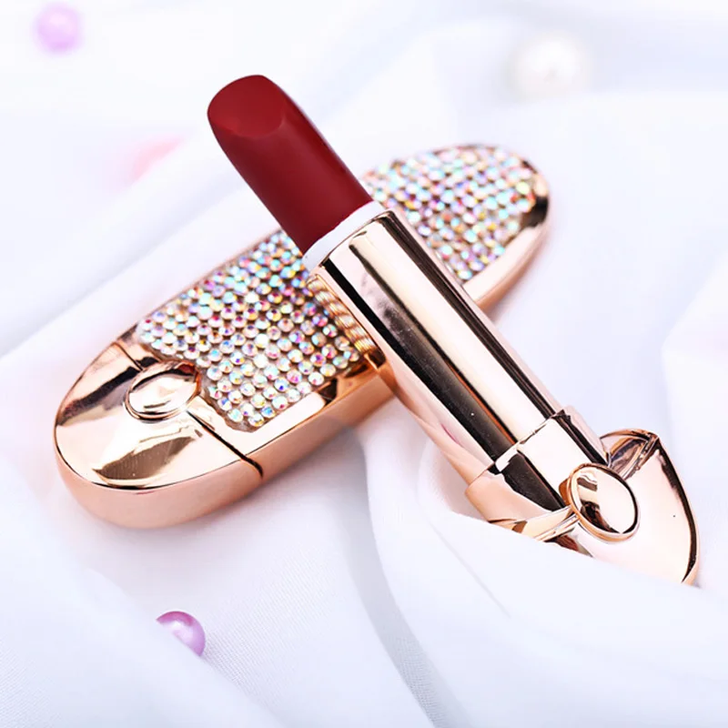 1 Pcs Matte Lipstick Waterproof Long Lasting Moisturizing with Shining Case 998 |