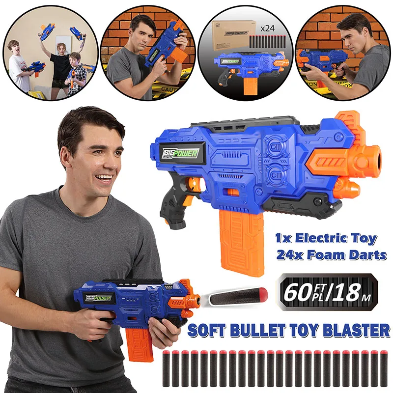 Мягкий пулемет для стрельбы по мишеням на воздушной подушке Airsoft Weapons Sniper Target Shoot Blasters Dart Toys для мальчиков, электрический поролоновый Пневматический оружие.