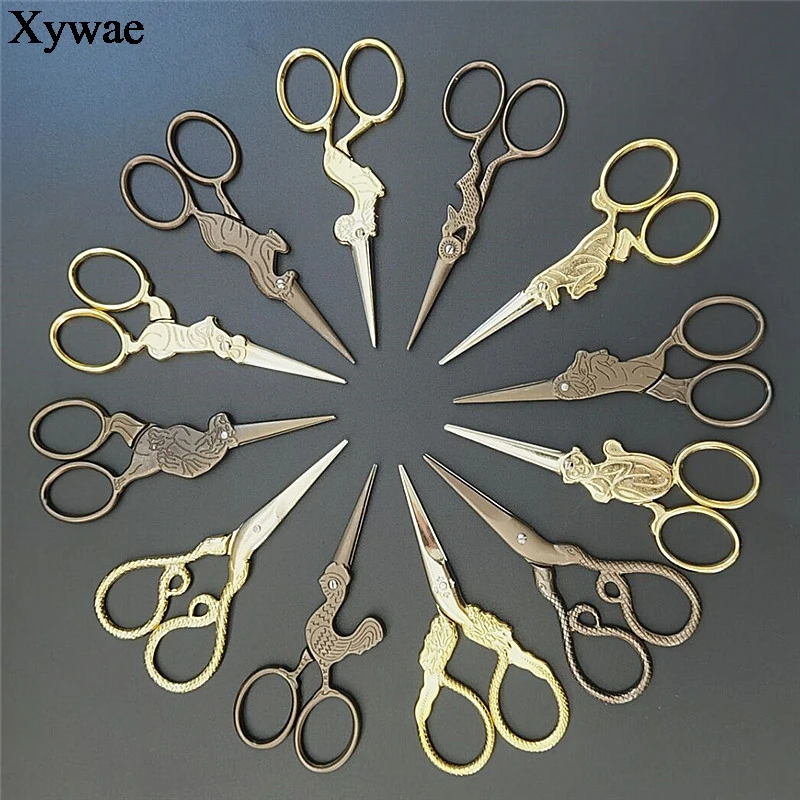 

Zodiac Cross Stitch Retro Vintage Scissors Antique Fine Sewing Embroidery Tailor Scissor Thread Fabric Cutter Shaped Shears Tool