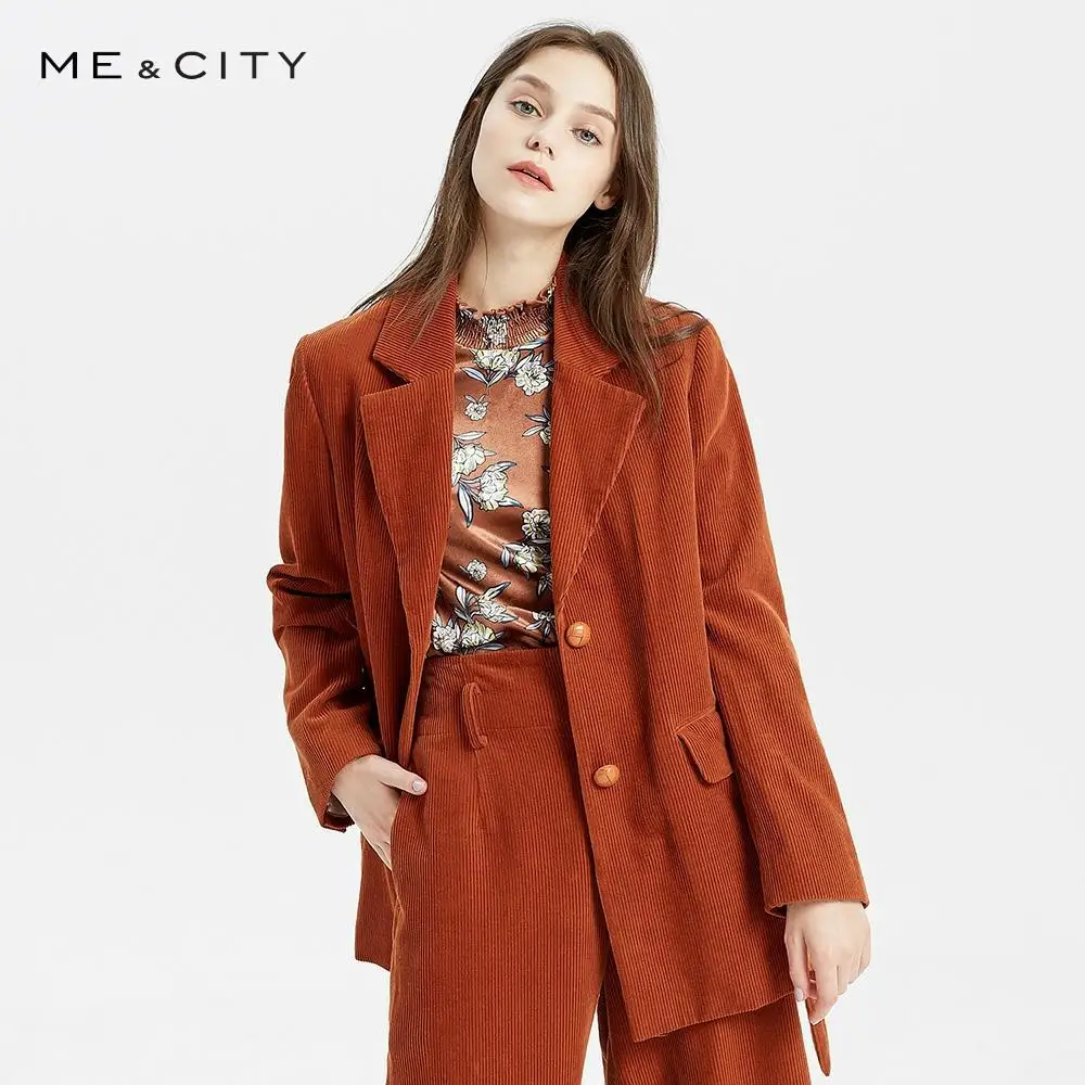 Me & city Женское пальто новый вельветовый костюм верхняя одежда офисное модная