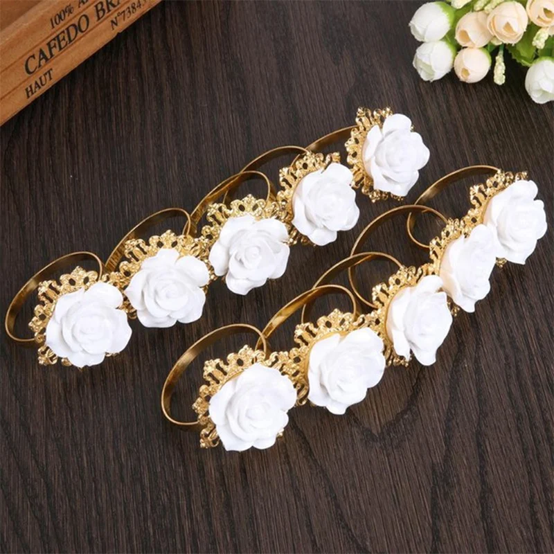 12 шт./компл. кольцо для салфеток из смолы розового и белого цвета кухонный