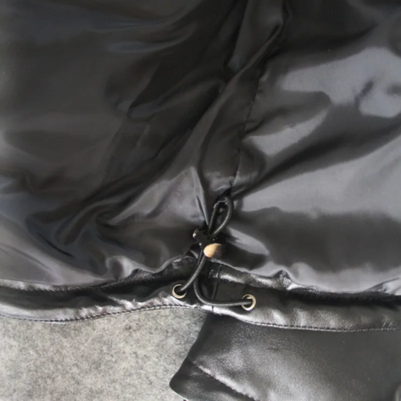 Заводское Мужское пальто из овечьей кожи короткое с воротником-стойкой зимнее