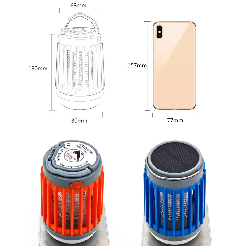 

2 in 1 LED USB Solar Power Mosquito Killer Lamp Portable Flashlight Outdoor Repellent Light Insect Trap Mosquito Lamp