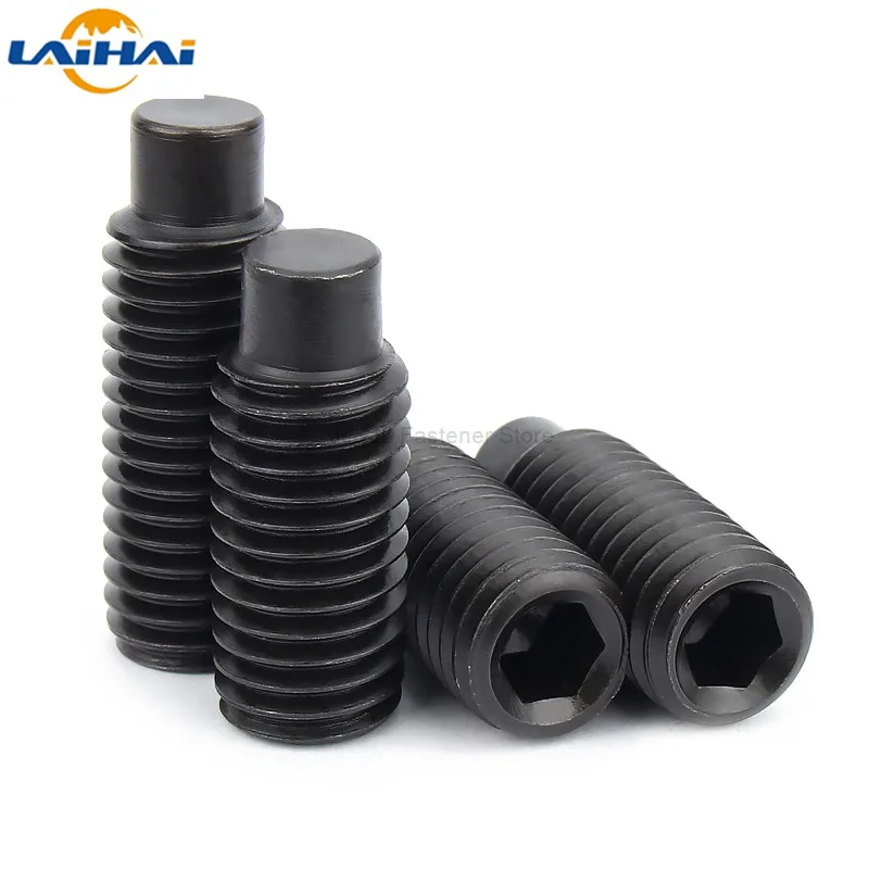 M3 M4 M5 M6 M8 M10 M12 M14 M16 DIN915 Black grade 12.9 steel Hex Hexagon Socket Set Screw with Dog Point Grub Convex End Bolt - купить по