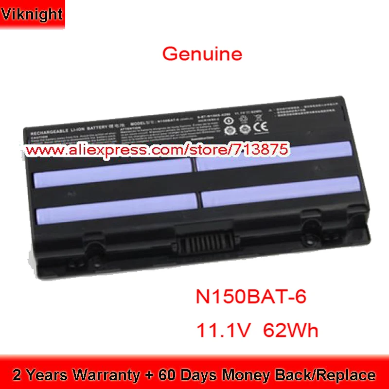 Оригинальный аккумулятор 11 1 В 62 Втч N150BAT-6 для Clevo SM-15 Shock N150RD N1517RD N170RD N170RF1 6-7-150S-4U91