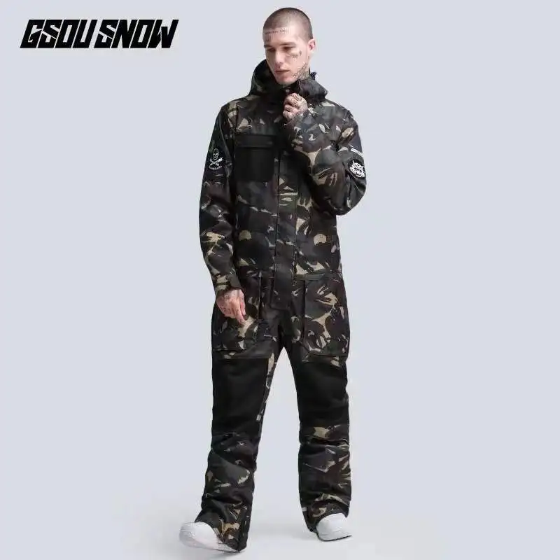 Цельнокроеный лыжный костюм GSOU для женщин и мужчин куртка сноуборда взрослый