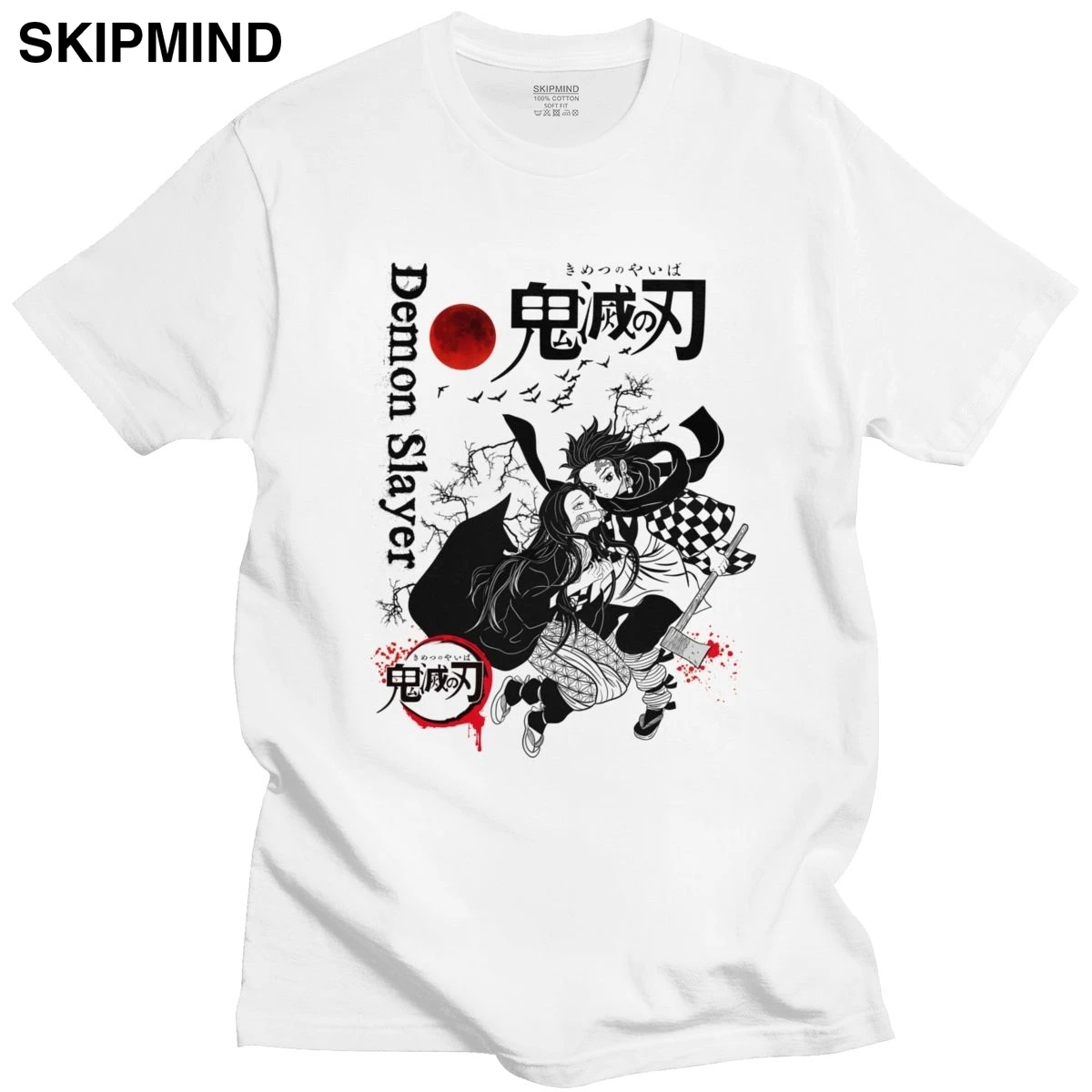 Футболка Kimetsu No Yaiba с коротким рукавом хлопковая Nezuko Повседневная футболка Аниме