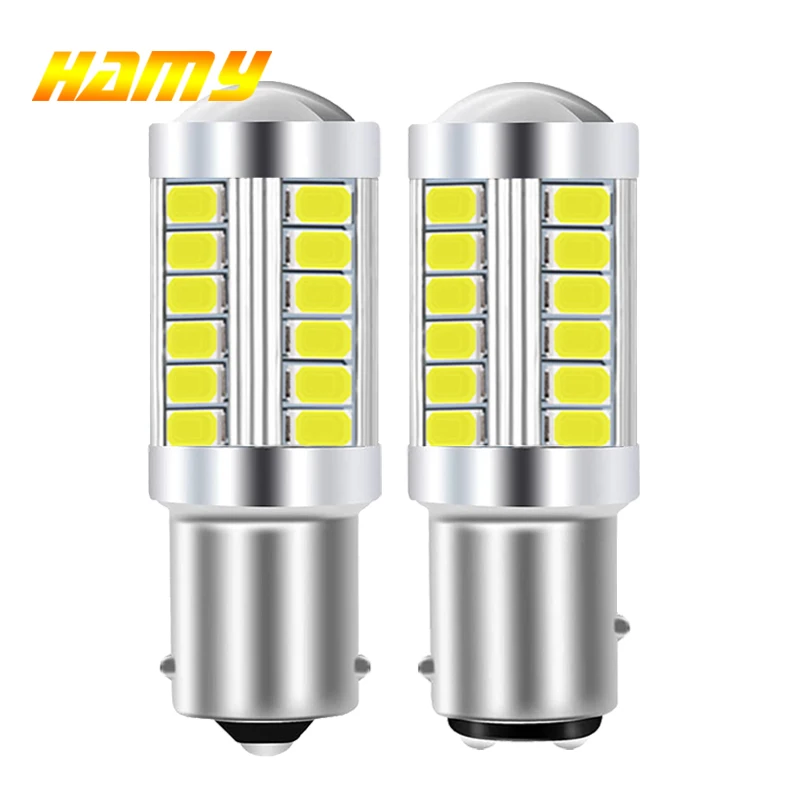 

1 PCS Car LED Bulb P21W BA15S 1156 PY21W BAY15D 1157 Turn Signal Light 12V 7000K White 5630 33 SMD Reverse Brake Parking Lamps