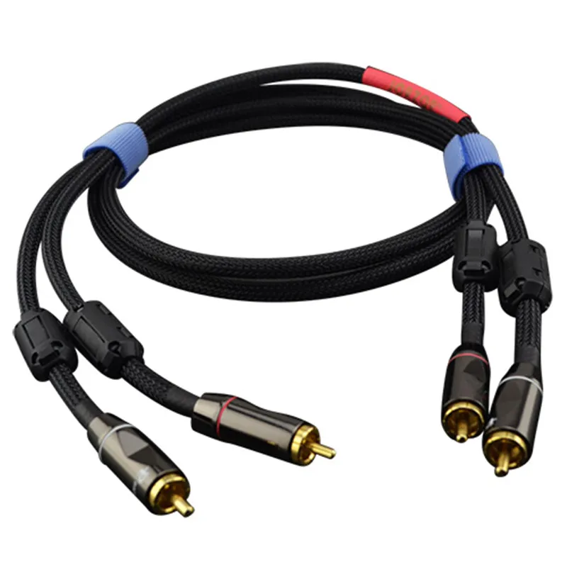

Аудио кабель 2to2 male 2RCA двойной лотос; RCA male