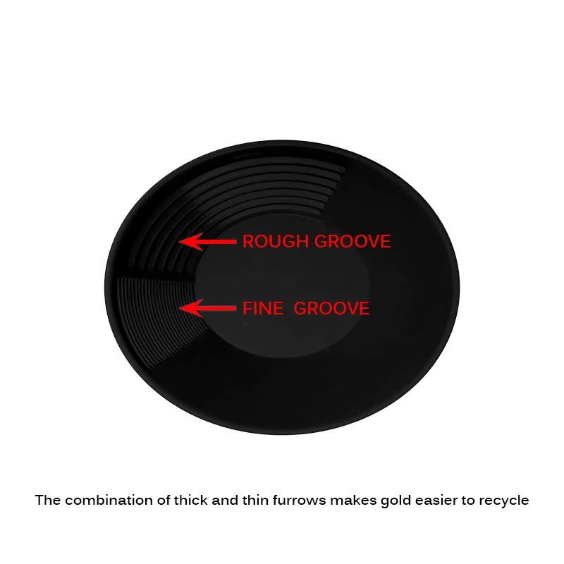 Черный пластиковый Золотой поддон для поиска самородков пескопромывки золота