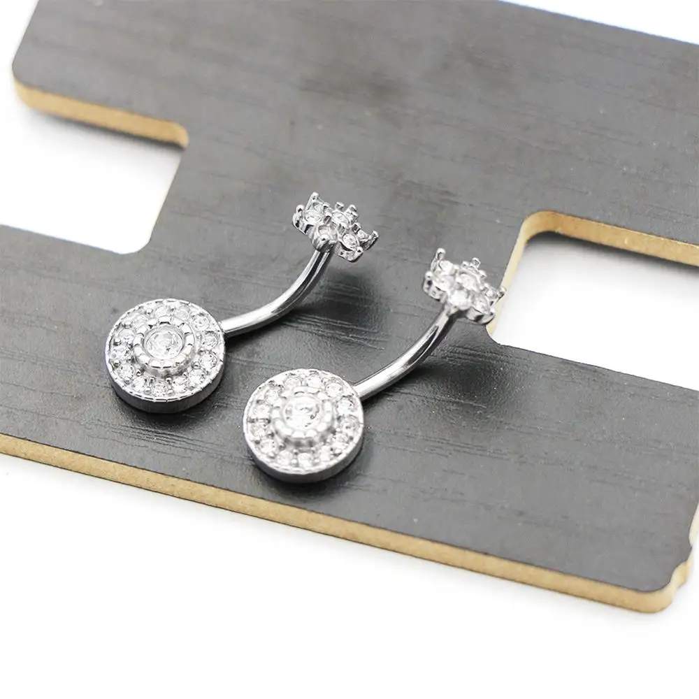 Нержавеющая сталь внутренняя нить пупка живота кольцо цветок дизайн литье Бар |