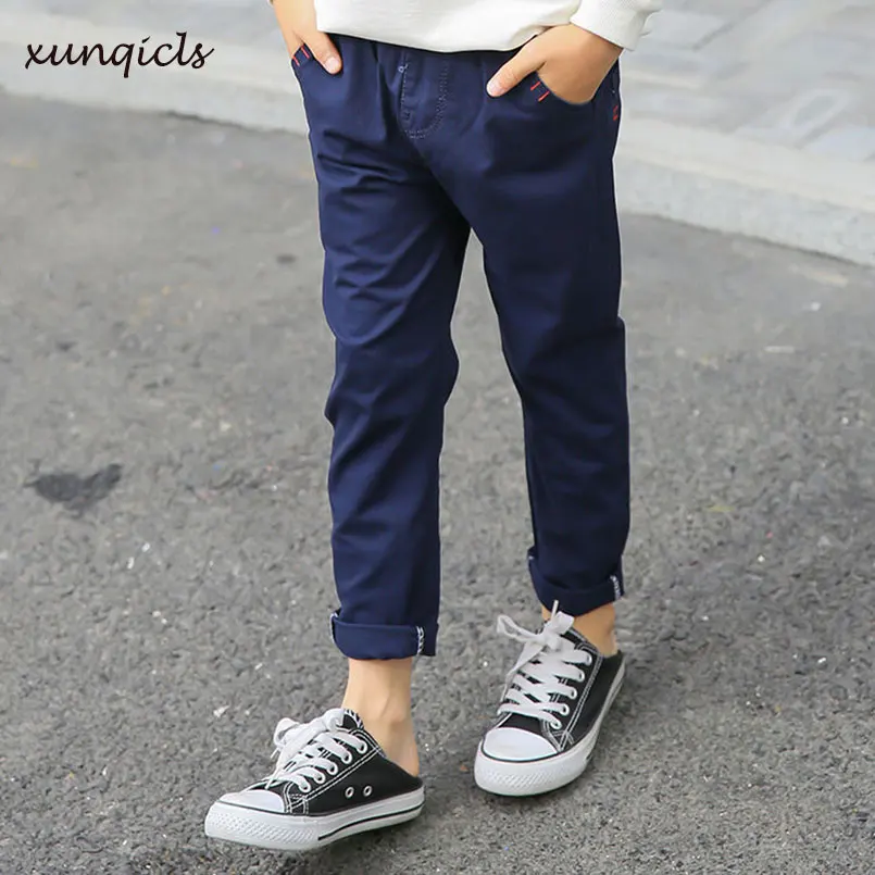 Детские брюки для мальчиков детские повседневные длинные хлопковая верхняя