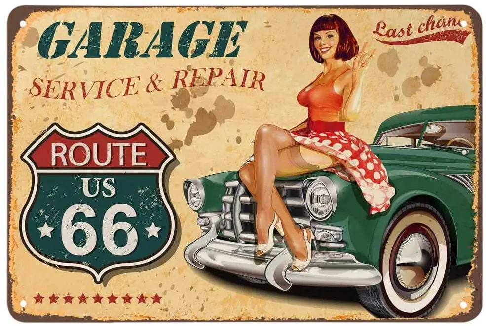 

Wall Decoration Home Garage Auto Repair Shop Metal Plaque Poster 12*8 Inch Garage Service And Repair Tin Sign Retro Metal Plate
