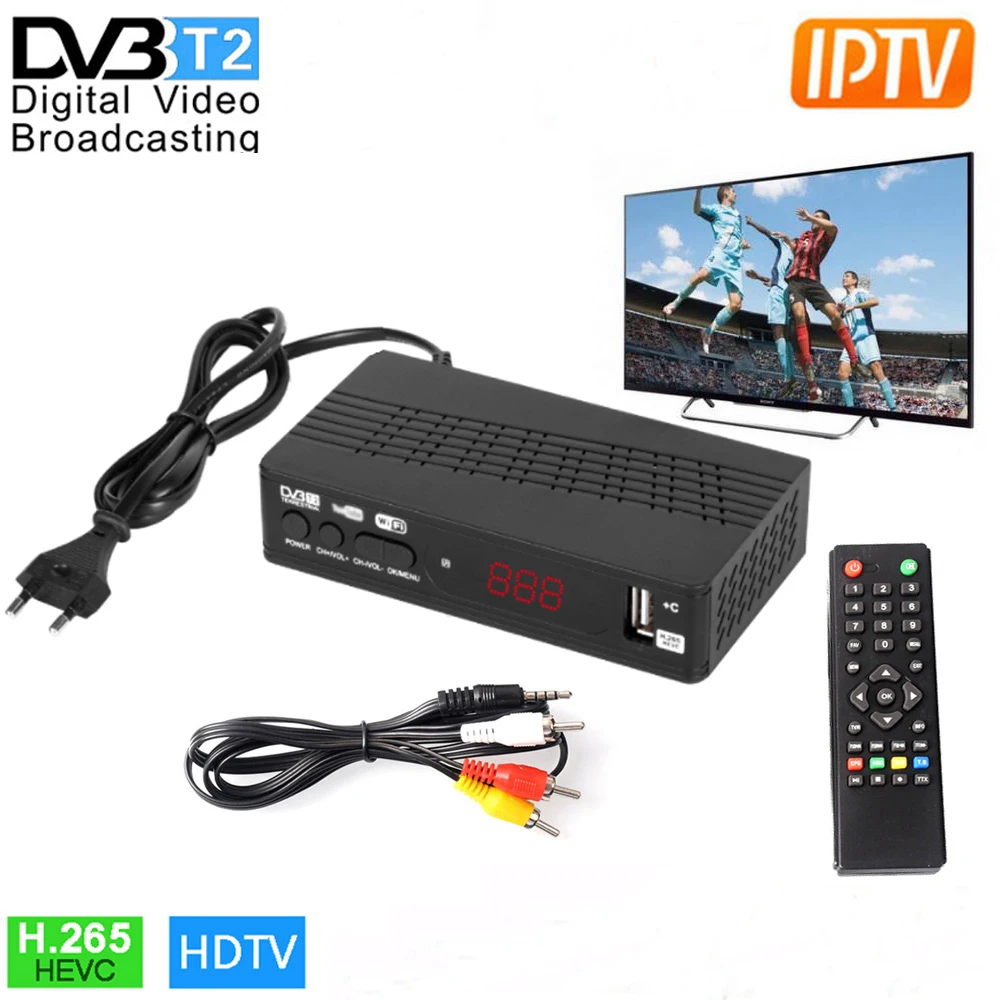 

DVB T2 H.265 ТВ-тюнер DVB T2 конвертер HEVC 265 ТВ-декодер цифровая ТВ-приставка наземный приемник телеприставка