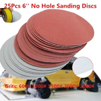 25pcsset 6 inch 150mm round sandpaper disk sand sheets 600 3000 grit hook loop sanding disc for sander grits abrasive tools
