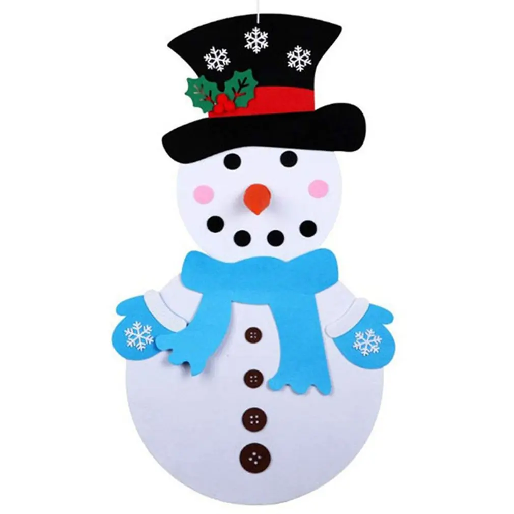 

DIY Felt Christmas Tree Toys For Children Kindergarten Crafts Snowman Educational Toys Decoration perfect Gifts For Children 8