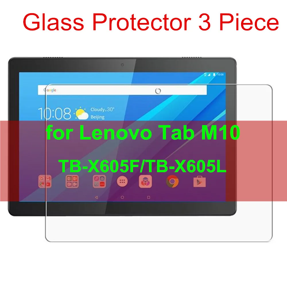 For Lenovo Tab M10 3 шт 9H закаленное стекло для lenovo Tab M10 TB-X605F/L стеклянная пленка для lenovo Tab E10 TB-X104F/L Tab P10TB-X104F/L Защита экрана - Цвет: For Lenovo Tab M10
