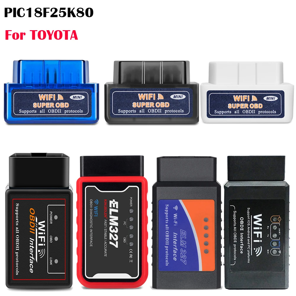Сканер PIC18F25K80 WIFI ELM327 OBD2 сканер для Toyota Corolla Prado high Lander Camry Prius Reize Crown RAV4 CHR V1.5