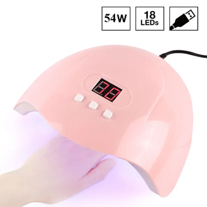 УФ лампа для сушки ногтей 54 Вт таймер 30/60/90 с USB кабель|Сушилки ногтей| |